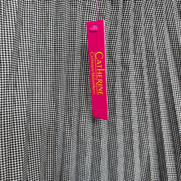 NWT Retro-style Black & White Houndstooth Pleated Midi Skirt, Size 10 - Picture 5 of 9